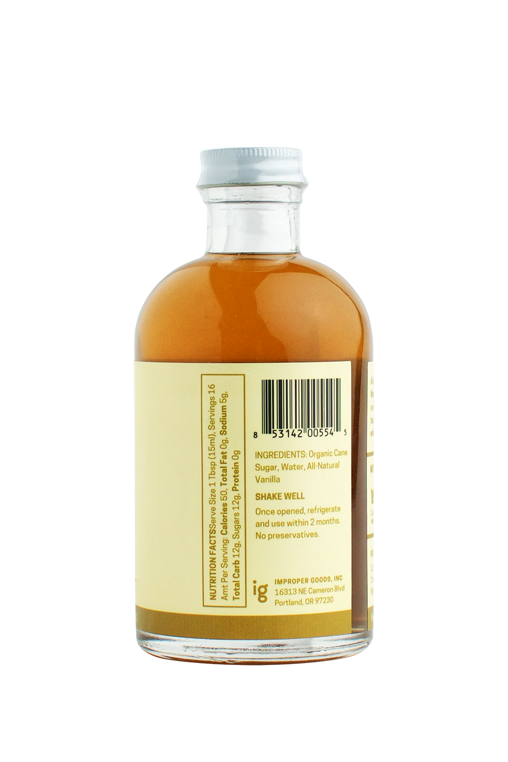 RAFT Vanilla Syrup - Improper Goods, LLC